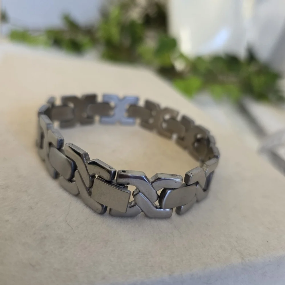 Men's Silver Stainless Steel Watchband Bracelet
